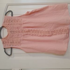 Vintage Lace Pink Blouse Top